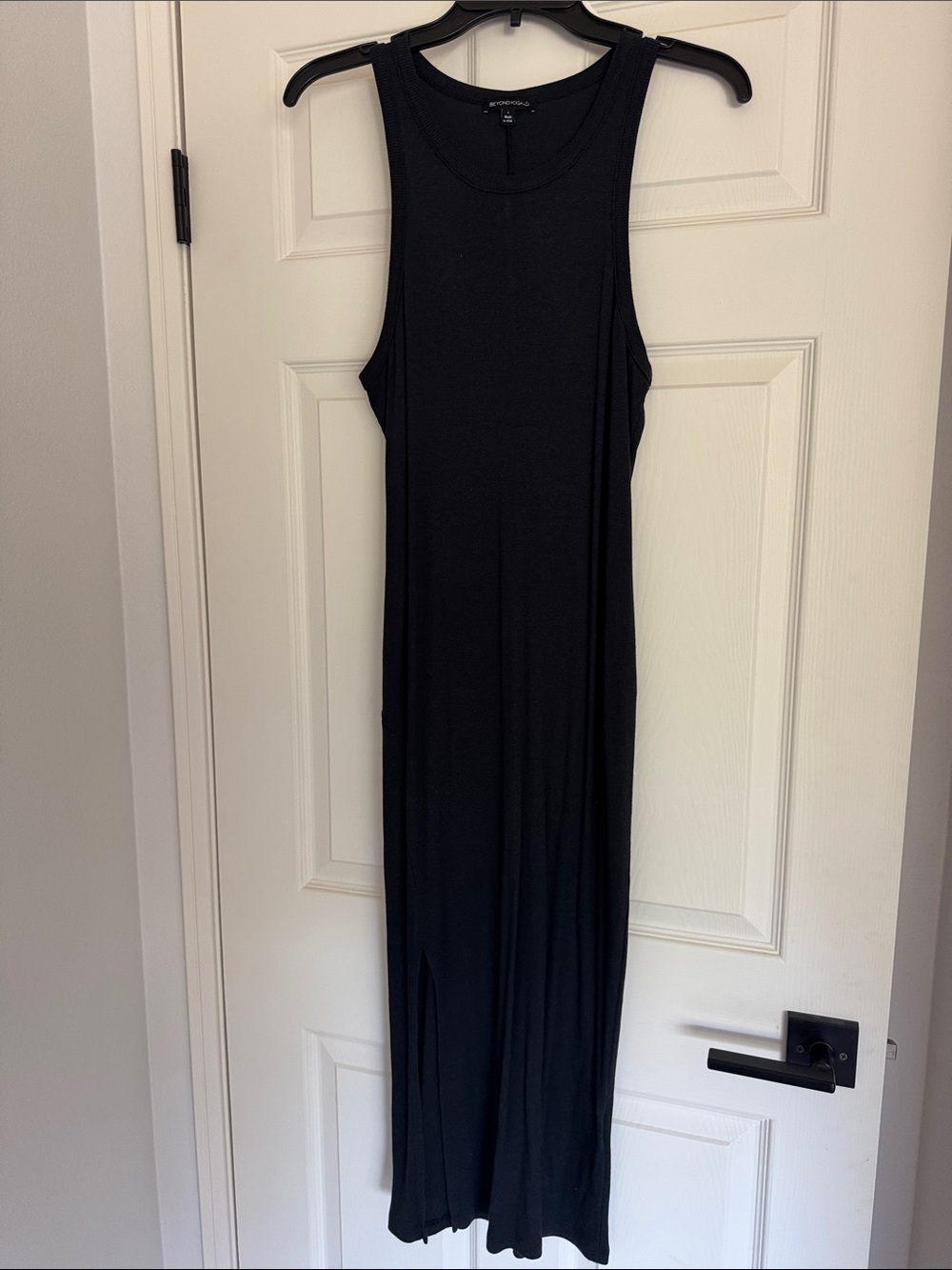 Beyond Yoga Black Sleeveless Midi Tank Dress